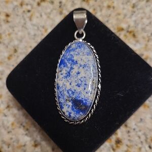 Lapis Lazuli Sterling Silver Oval Pendant
